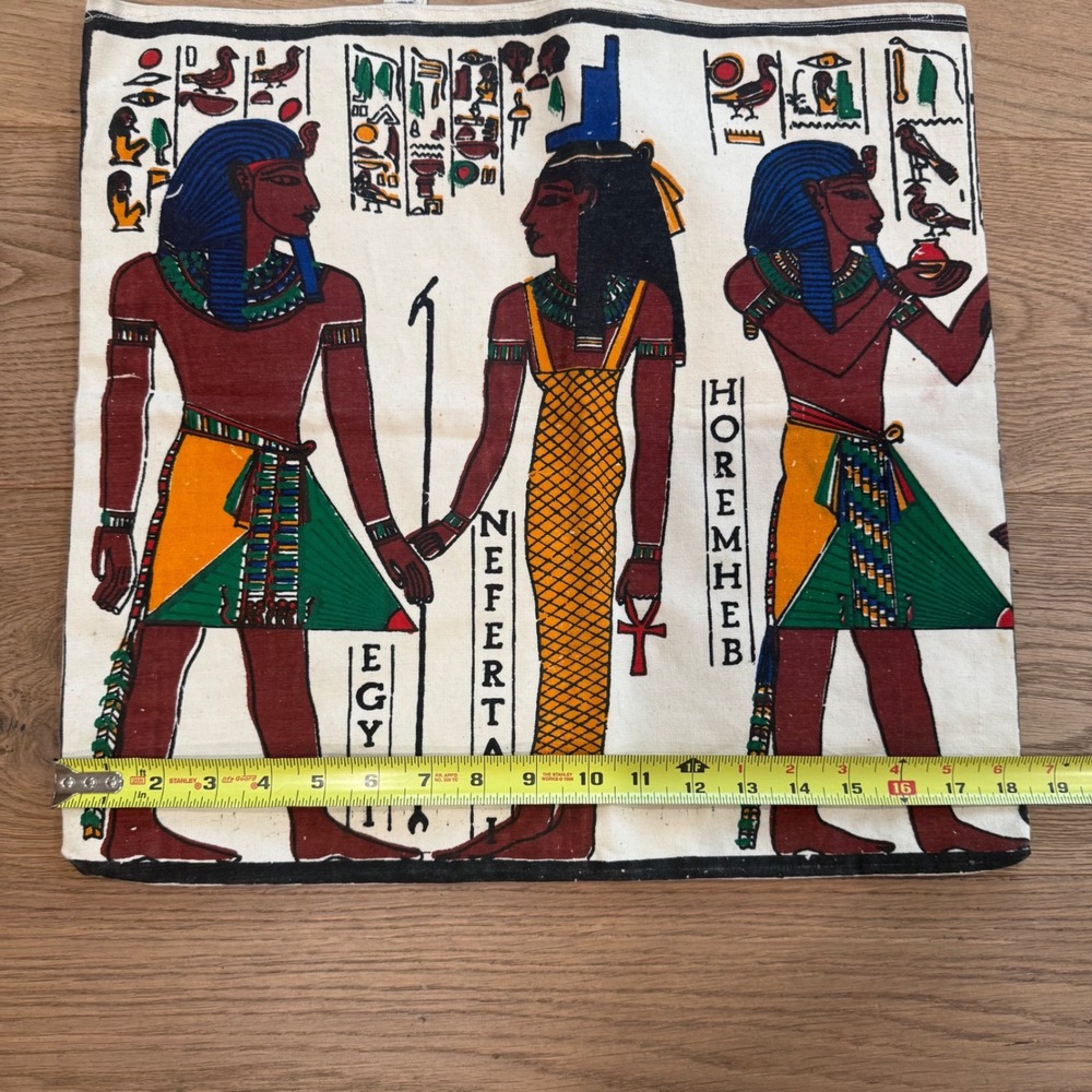 Egyptian Art Canvas Tote Bag Nefertari Horus Ramses‎ Egypt Souvenir - Picture 3 of 5